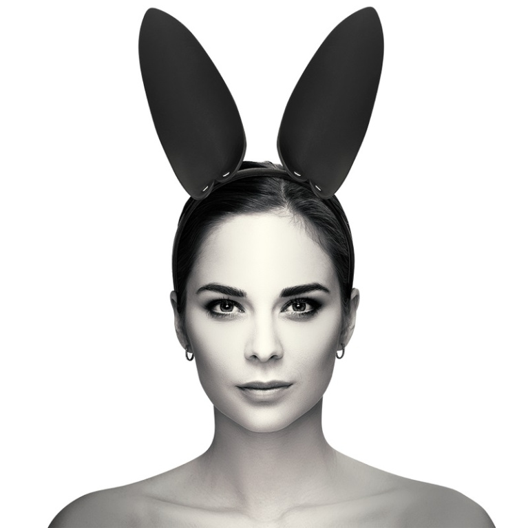 Coquette - Headband w Bunny Ears - Black photo