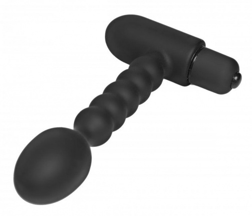 Prostatic Play - Sojourn Plus Slim Ribbed Silicone Prostate Vibe - Black photo