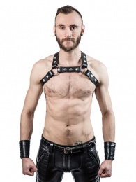 Mister B - Leather X-Back Harness - Black - S/M photo