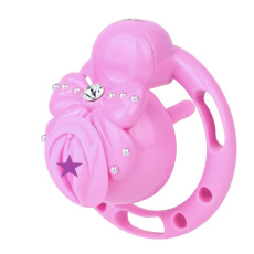 FAAK - Bow Chastity Cage w Cock Plug - Pink photo