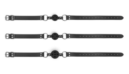 Bedroom Fantasies - 三件式優質口球套裝 - 黑色 照片