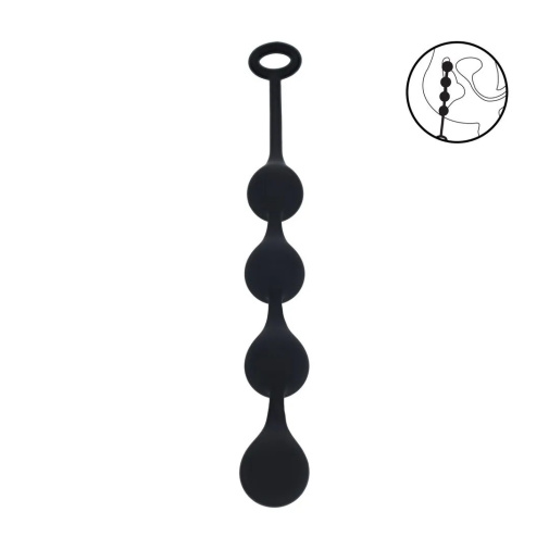 Levelz - Waterdrop Silicone Anal Balls M - Black 照片