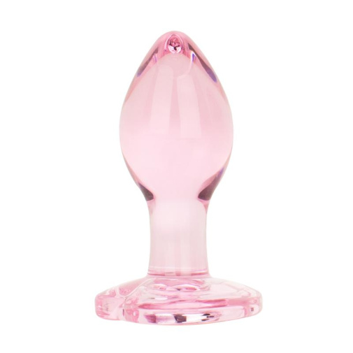 Add a touch of elegance to your anal adventures with this gl... Easytoys - Heart Glass Plug - Pink photo