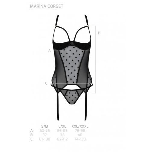 Passion - Marina Corset - Black - L/XL photo