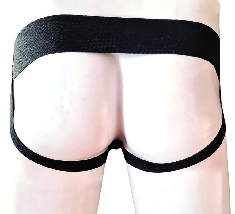 Rouge - Leather Zip Jocks - Black/White - L photo