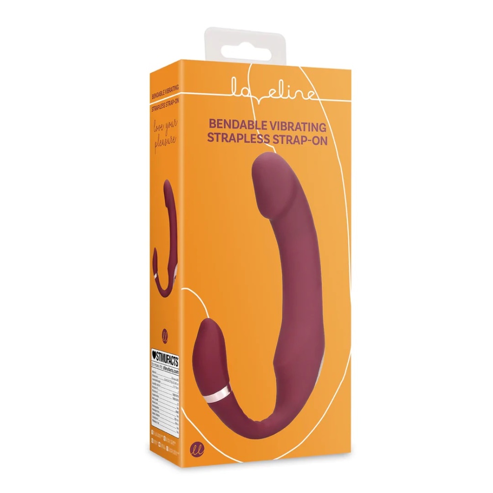 This Bendable Vibrating Strapless Strap-on is designed to pr... Loveline - Vibro Strapless Strap-On - Red photo-9