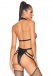 Leg Avenue - Wet Look Teddy w O-ring & Zip - Black - M/L photo-2