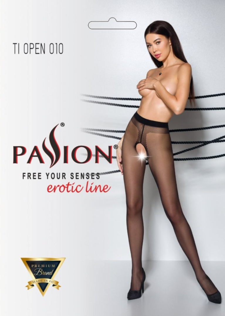  Passion - Tiopen 010 开裆丝袜 - 黑色 - 3/4 照片