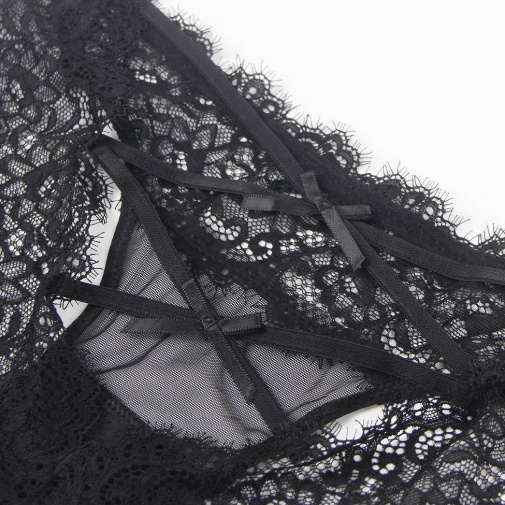 Ohyeah - Floral Lace Panty - Black - 3XL 照片