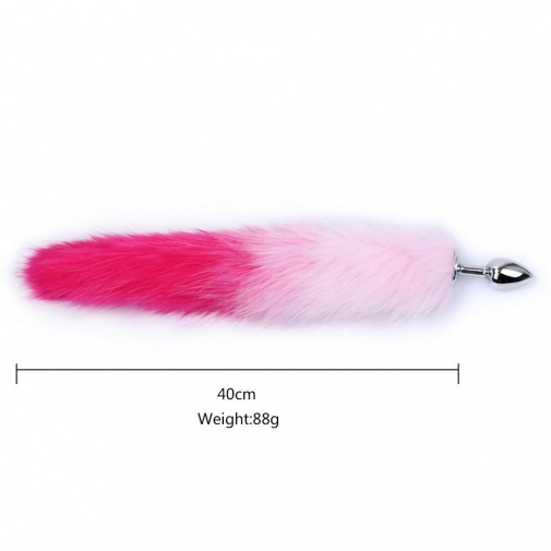 MT - Anal Plug S-size with Artificial wool tail - Pink photo