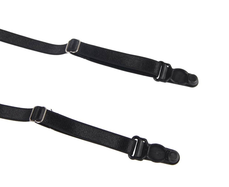 刺绣胸罩吊袜带内裤套装 - 黑色 - 加大码 照片