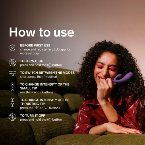 Lelo - Ina 可APP控制 抽插式兔仔震动棒 - 暮光紫 照片