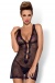 Obsessive - Fiorenta Chemise & Thong - Black - L/XL photo