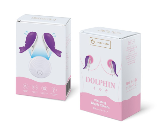 Liebe Seele - Dolphin Vibro Nipple Clamps - Purple 照片
