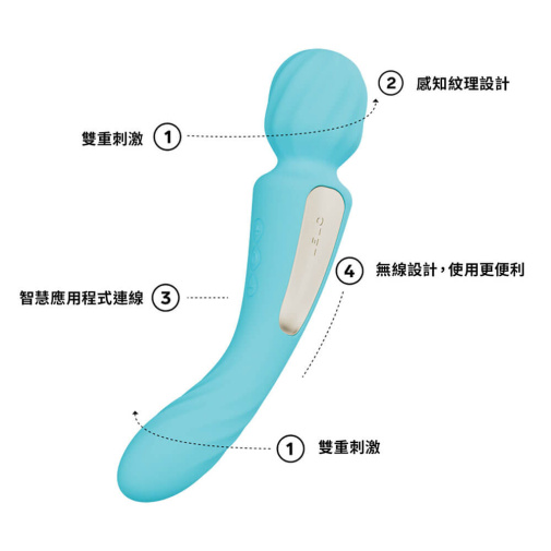 LELO - Switch 双头按摩棒震动器 - 水蓝 照片