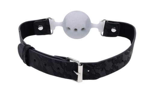 Sex&Mischief - Lace Breathable Ball Gag - White photo