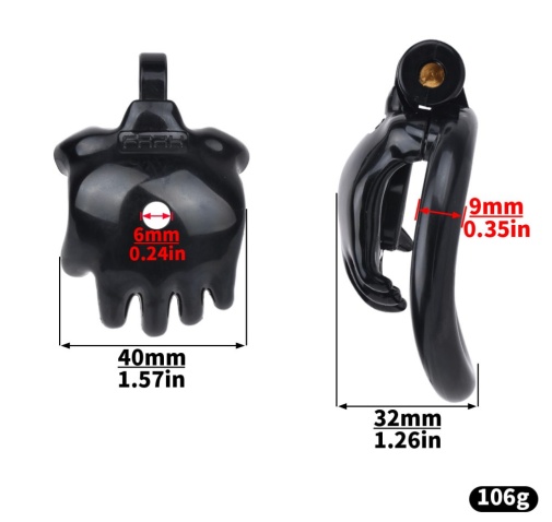 FAAK - Hand Shaped Resin Chastity Cage - Black 照片