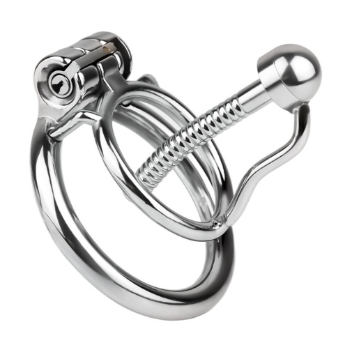 FAAK - Chastity Cage w Urethral Plug - Silver 照片