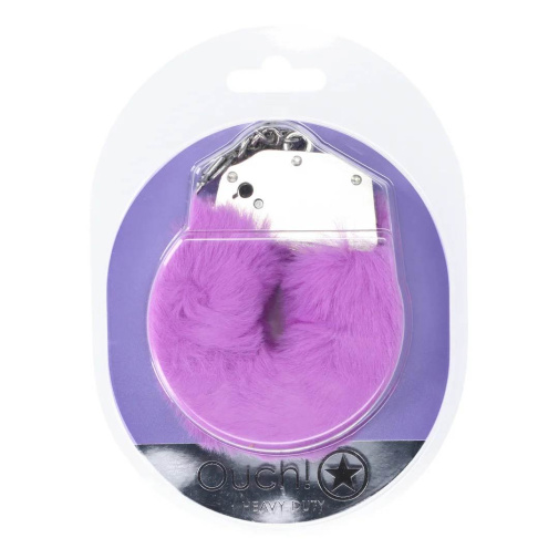 Ouch - Heavy-Duty Fluffy Hand Cuffs - Purple 照片