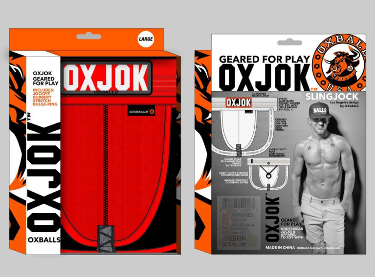 Oxjok - 內置陰莖環男仕護襠 - 鮮紅色 - 中碼 照片