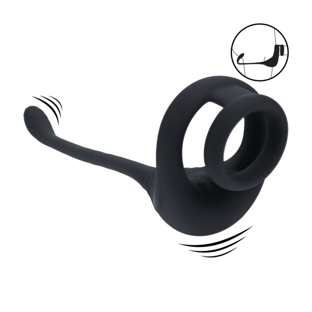 Levelz - Dual Motor Ring w Prostate Stimulator - Black photo-3