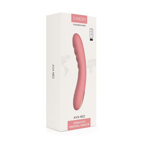 SVAKOM - Ava Neo Interactive Thrusting Vibrator - Peach Pink photo