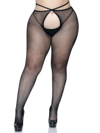 Leg Avenue - Olivia Crotchless Pantyhose - Black - Plus Size 照片