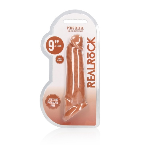 RealRock - Penis Sleeve 9" - Brown photo