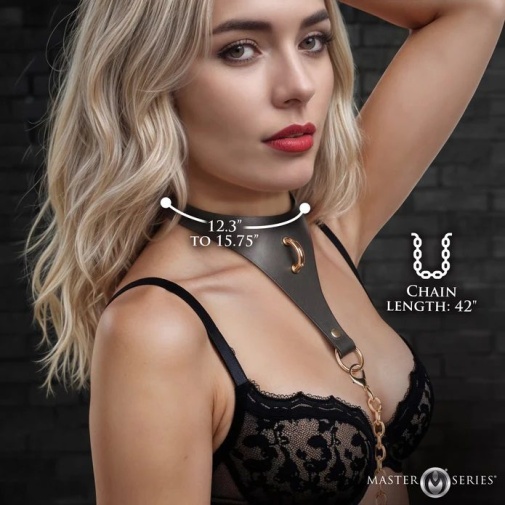 Master Series - Captivate Collar w Body Chain - Black 照片