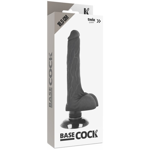 Basecock - 2in1 Vibro Dildo w Balls 18.5cm - Black photo