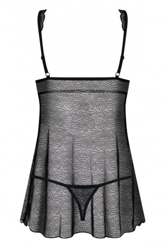 Obsessive - 877-BAB-1 連身裙連丁字褲 - 黑色 - S/M 照片