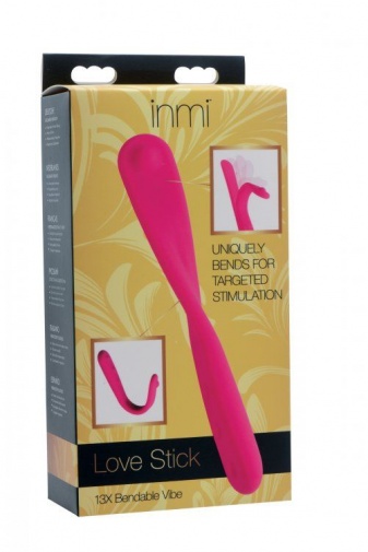 Inmi - Love Stick 13频 可弯曲矽胶震动器 - 粉红色 照片