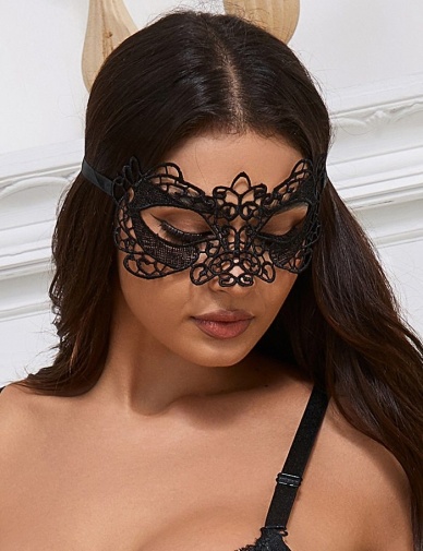 Ohyeah - Lace Eye Mask 2pcs - Black photo