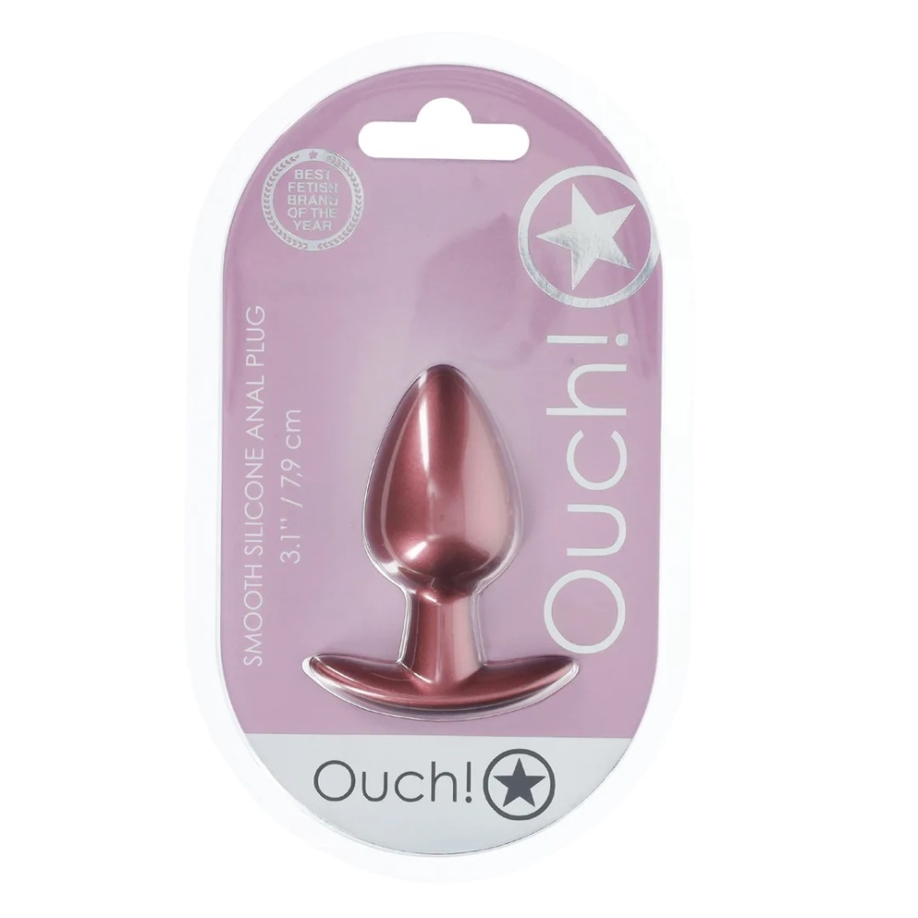The 3.1’’ / 7,9 cm Ouch! Medium Anal Plug with its beautiful... Ouch - Smooth Anal Plug M - Rose Gold photo-3