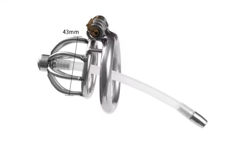 MT - Cock Cage w Catheter 50mm - Silver 照片