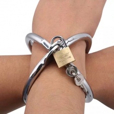 MT - Metal Round Handcuffs - Silver photo