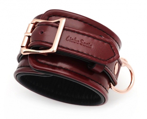 Liebe Seele - Leather Ankle Cuffs - Wine Red photo