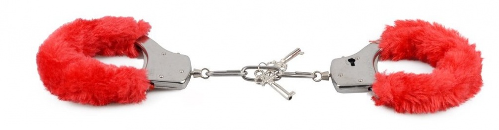 Toynary SM02 Fuzzy Metal Handcuffs are made of metal with fu... Toynary - SM02 Fuzzy Metal Handcuffs - Red photo-4