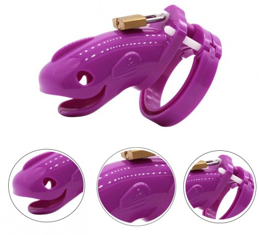 FAAK - Short Whale Chastity Cage - Purple photo