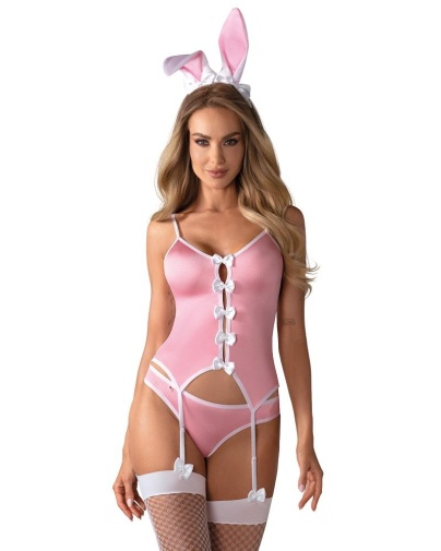 Obsessive - Bunny Suit Costume 4 pcs - Pink - S/M photo