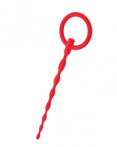 Black&Red - Urethral Silicone Plug w Ring - Red photo