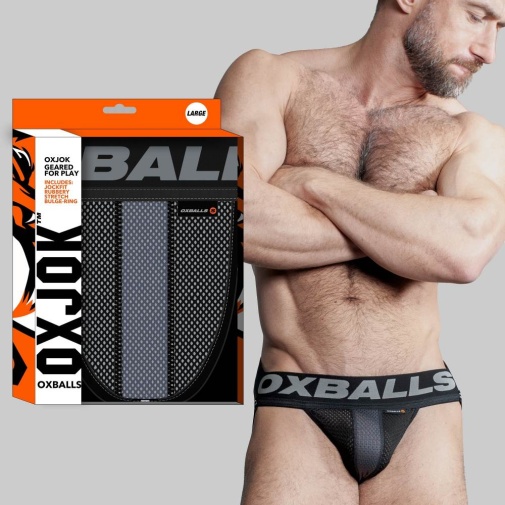 Oxjok - Airmesh Jockstrap w Ring - Tar Black - XL 照片