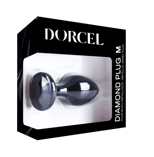 Dorcel - 金属钻石底座后庭塞 中码 - 黑色 照片