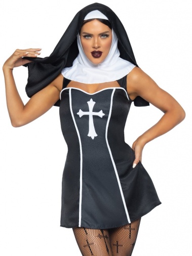 Leg Avenue - Naughty Nun Costume - Black - M photo