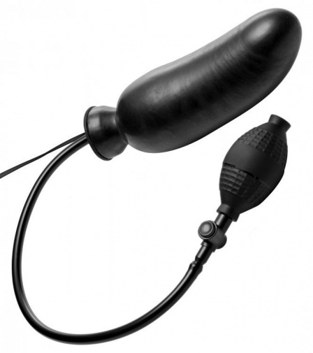 Master Series - Ravage Vibrating Inflatable Penis - Black photo