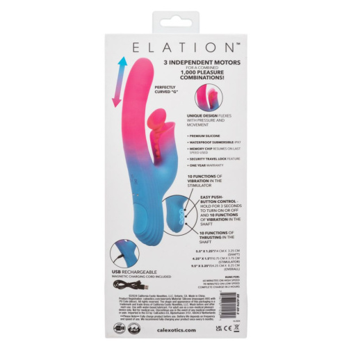 CEN - Elation Thrusting Dual Stimulator - Blue/Pink photo
