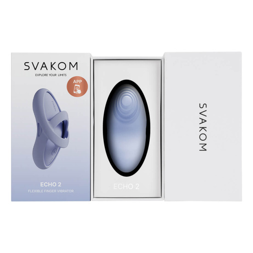 SVAKOM - Echo 2 APP控制柔软指尖震动器 - 天蓝色 照片