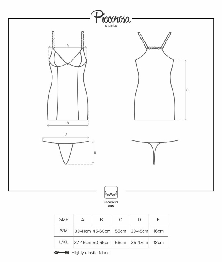 Obsessive - Piccorosa 连衣裙和丁字裤- 黑色 - L/XL 照片