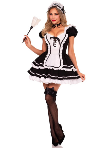 Leg Avenue - Maid to Flirt Costume - Black - L 照片