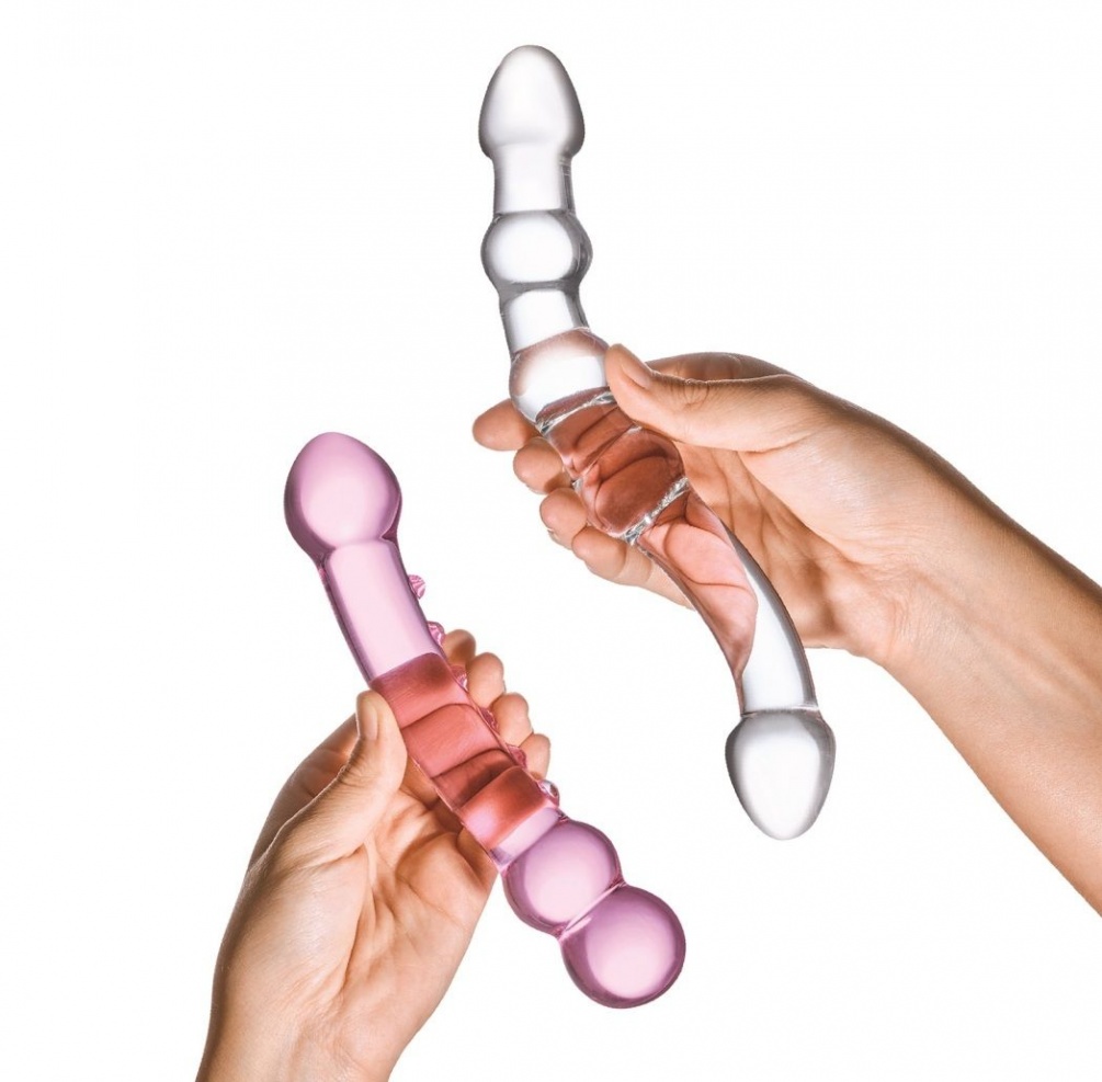Glas - Double Pleasure 玻璃假阳具 2件装 照片-2